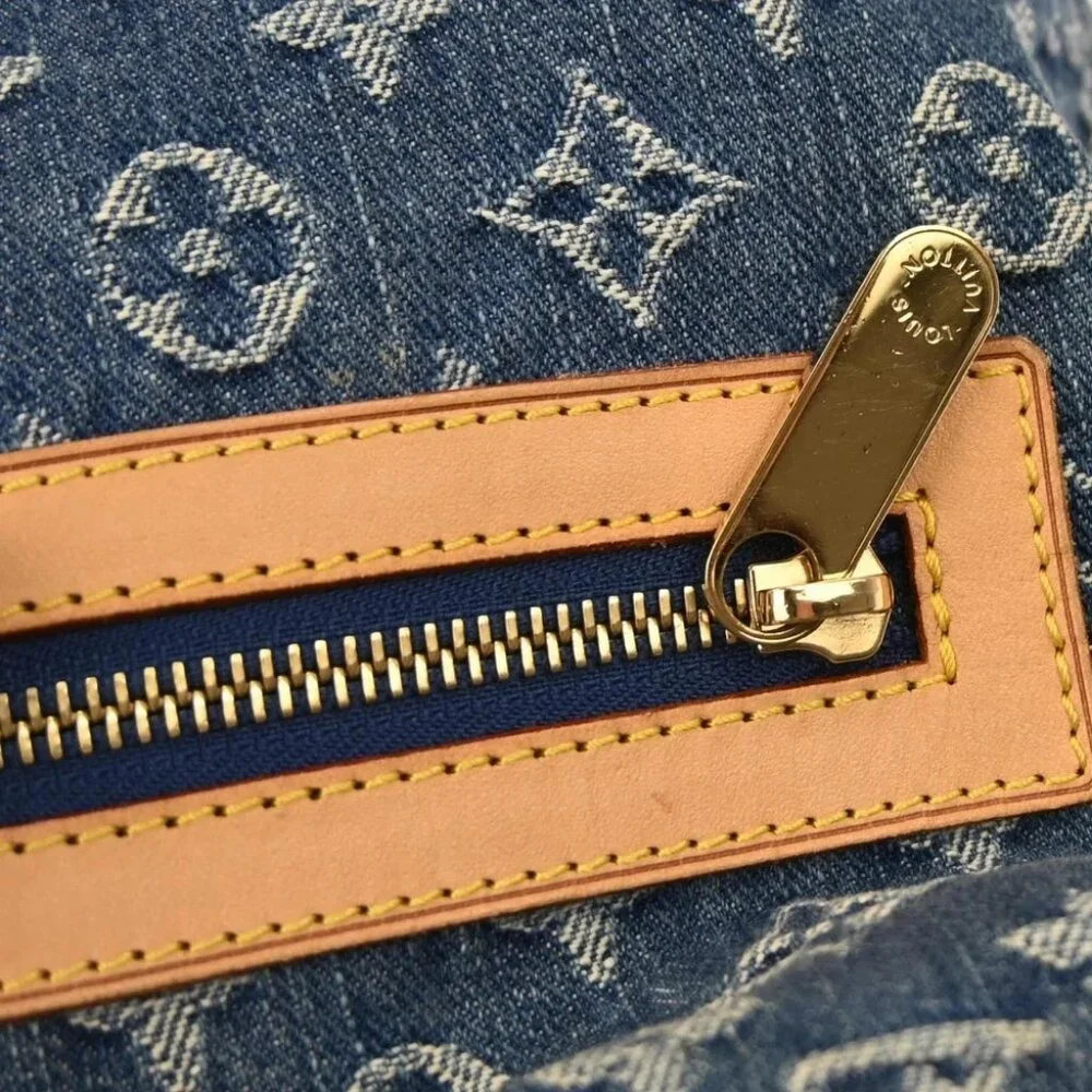 Louis Vuitton Blue Monogram Denim Baggy GM Hobo Shoulder Bag M95048 FL095 136291 - Picture 5 of 10